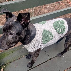 Stylish Monstera Dog Sweater